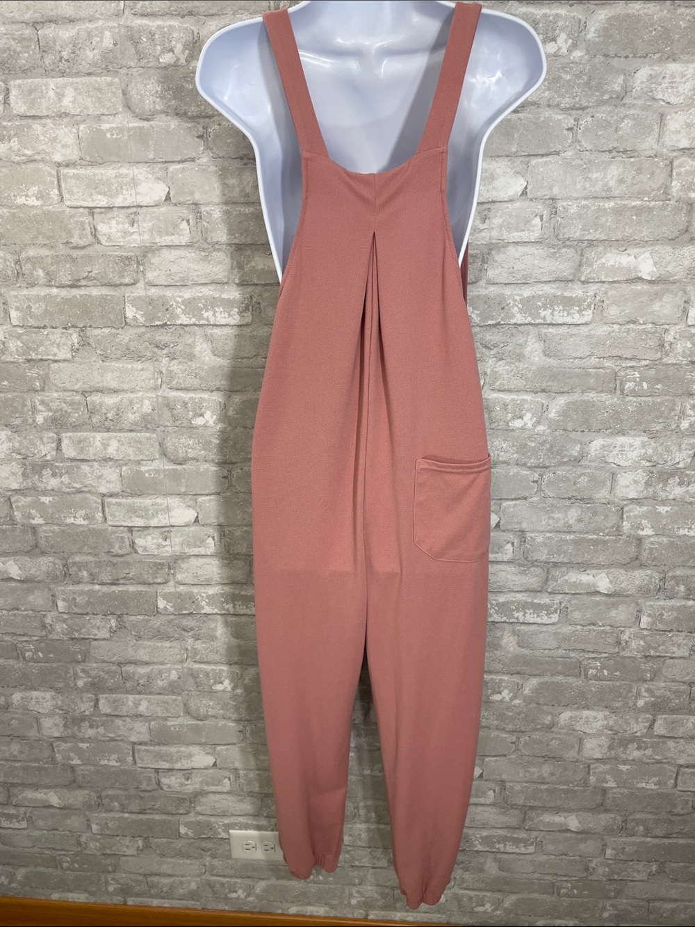 HALARA Rose Tan Pockets Waffle Casual Jogger Overalls - Picture 5 of 10